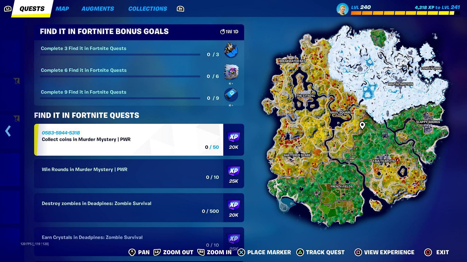 Quest Tab in Fortnite. (Image via Sportskeeda)