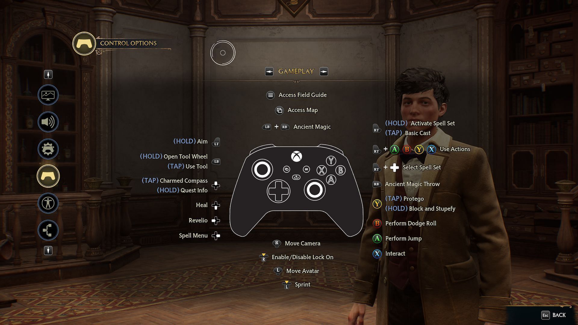 Buttons Mapping In Hogwarts Legacy Xbox Series X 
