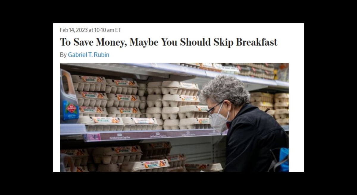 “Get rich or starve trying” Wall Street Journal save money skip