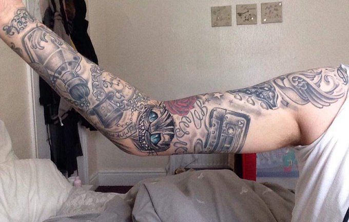 Turbo Tattoo On Man Half Sleeve