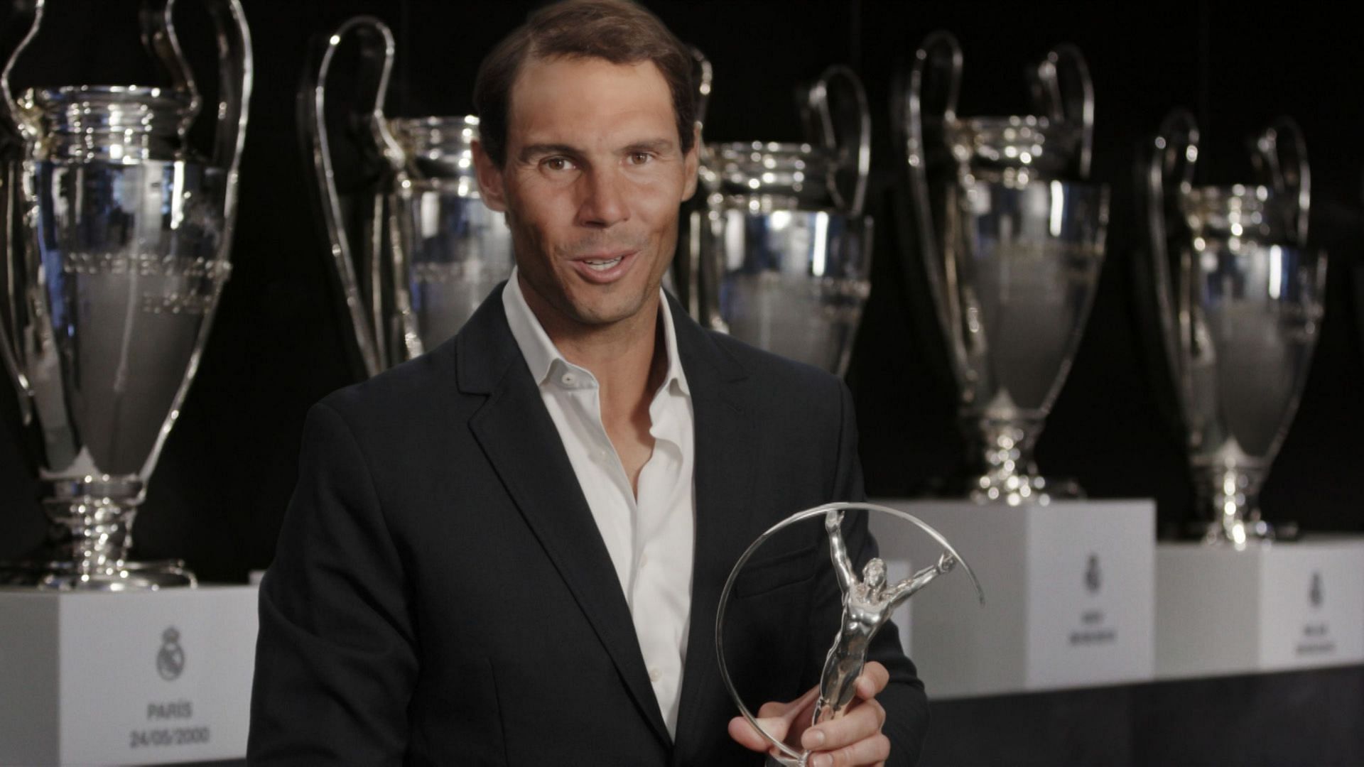 The Spaniard holds the second Laureus Sportsman of the Year trophy