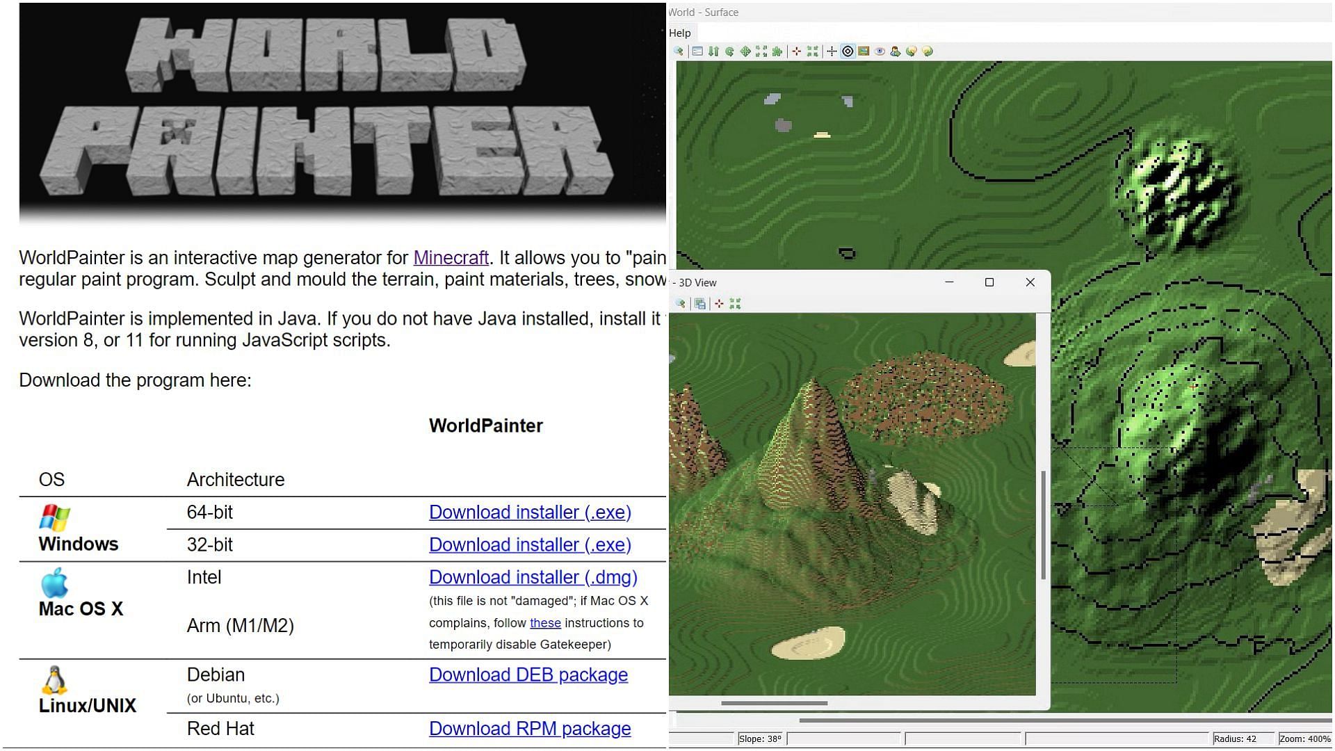 WorldPainter can be used to create custom terrain generation in Minecraft (Image via Sportskeeda)