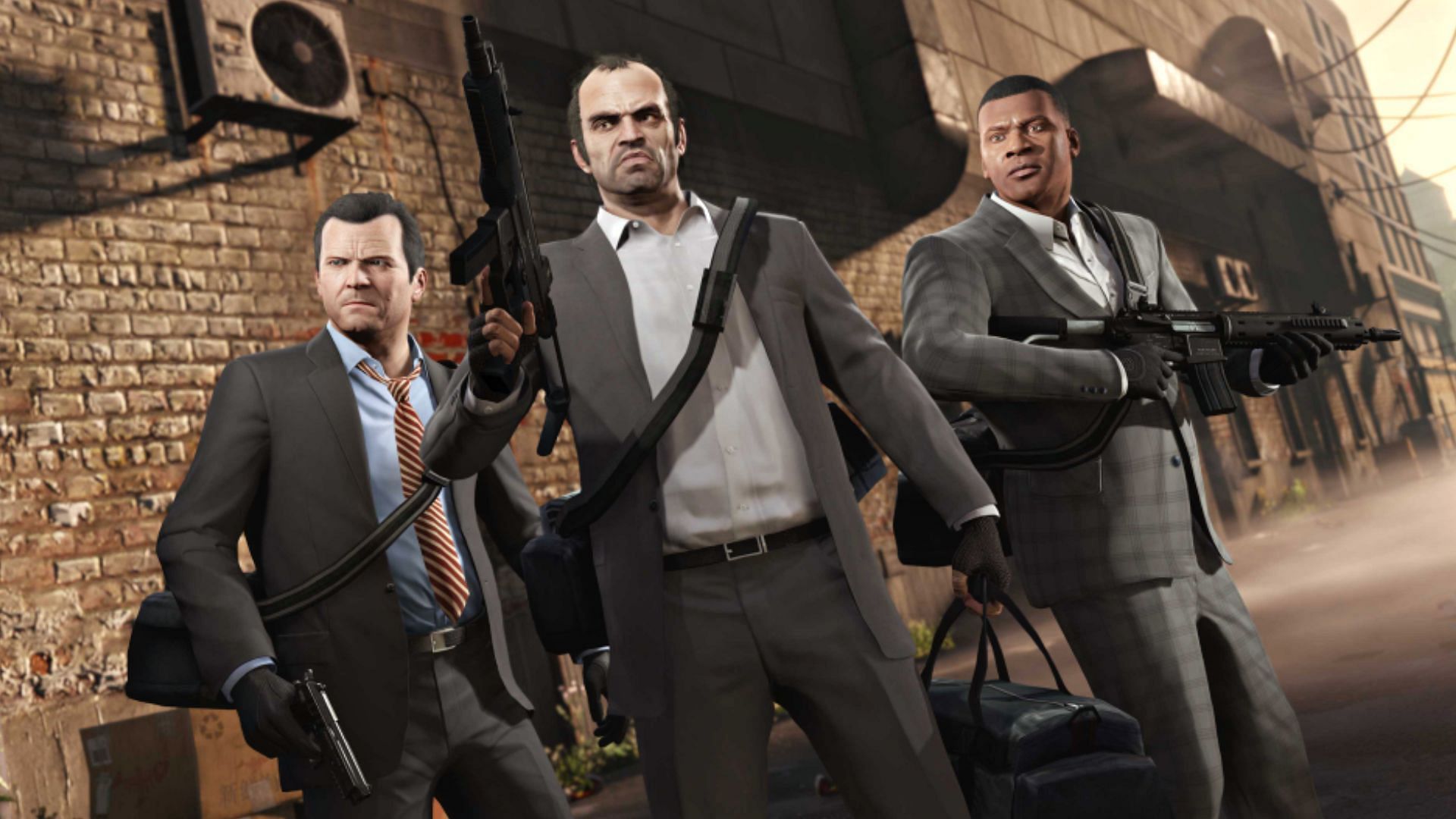 Michael, Franklin and Trevor, the three protagonists of GTA 5 (Image via Rockstar Games)