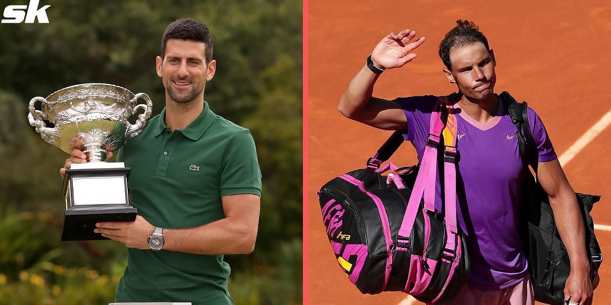Novak Djokovic (L) and Rafael Nadal (R)