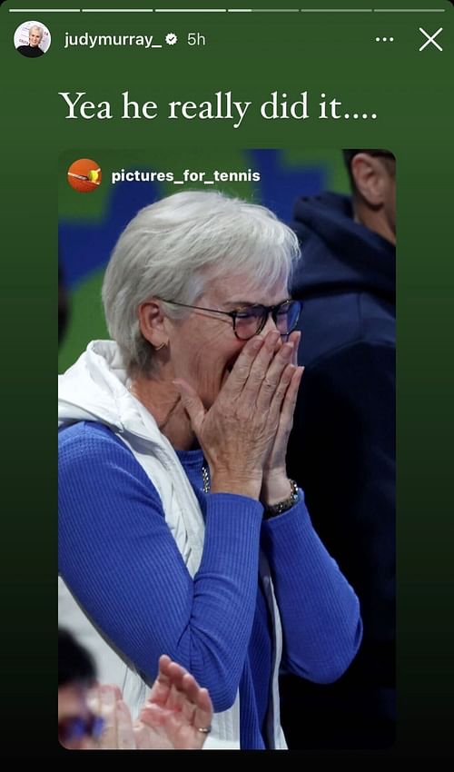 Judy Murray's Instagram story