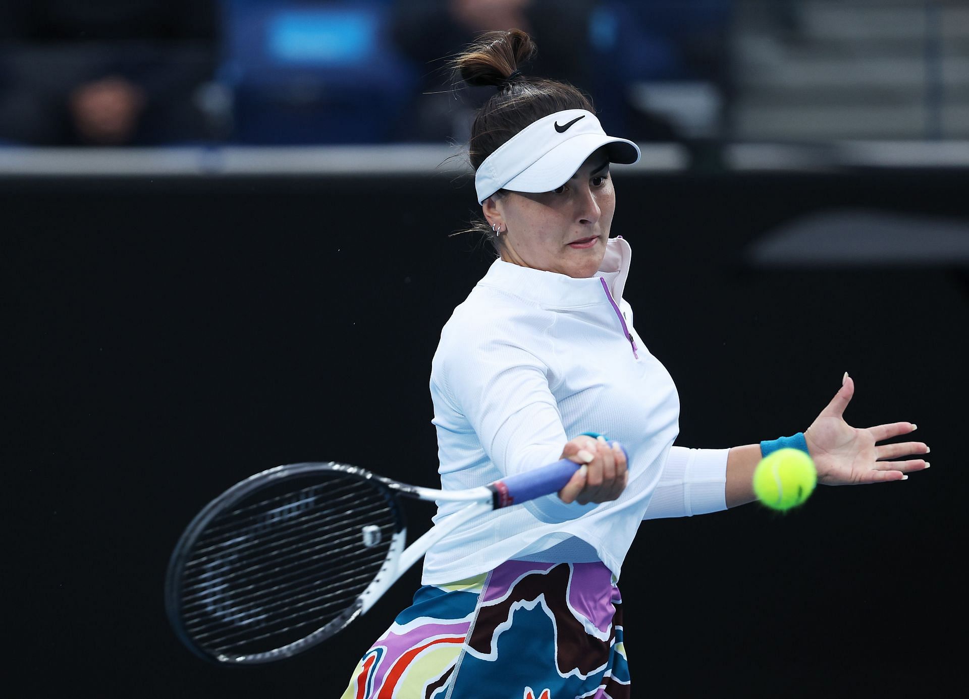 Bianca Andreescu in action at the 2023 Australian Open.