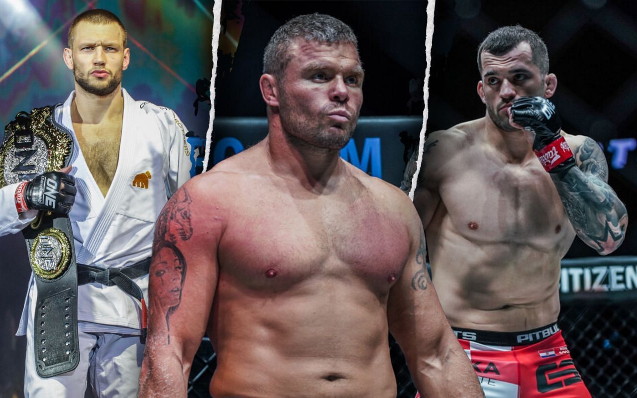 From left to right: Reinier de Ridder, Anatoly Malykhin, and Roberto Soldic. | Photo by ONE Championship