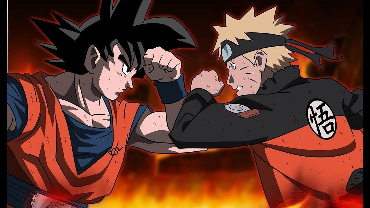 Naruto and Goku (Image via Toei animation)