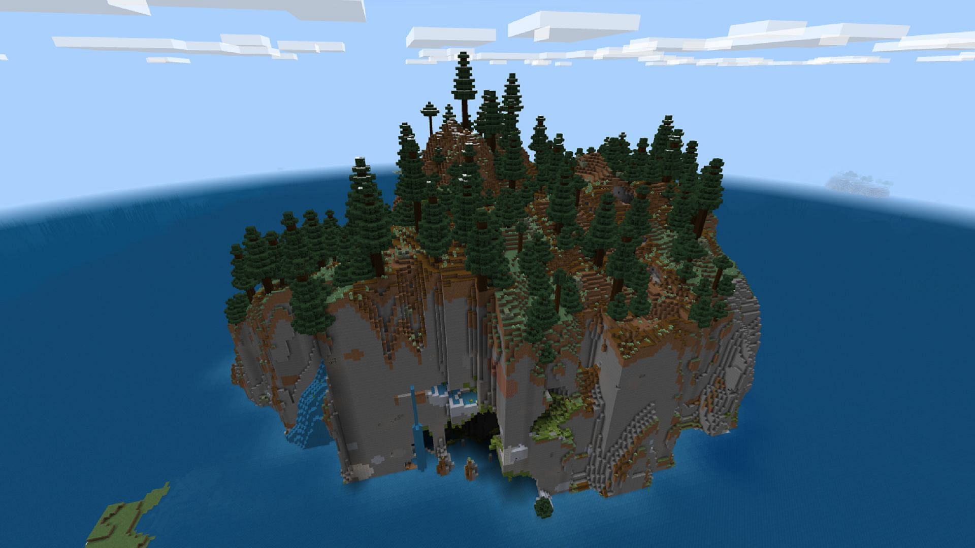 The survival island players spawn on in this seed might be a long-term project (Image via Mojang)