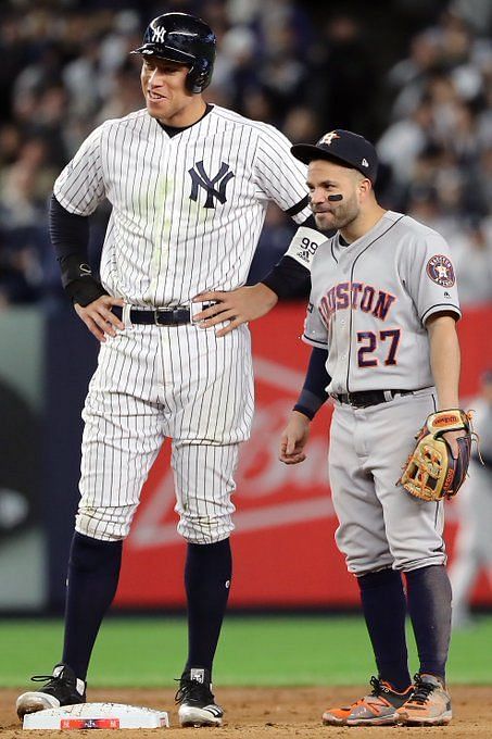 Jose Altuve vs Aaron Judge Height: How the 13-inch height difference  between towering Yankees star and diminutive Astros hero created an iconic  meme