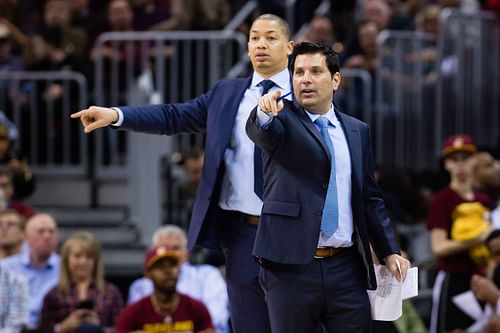 Mike Longabardi and Tyronn Lue (Milwaukee Bucks v Cleveland Cavaliers)