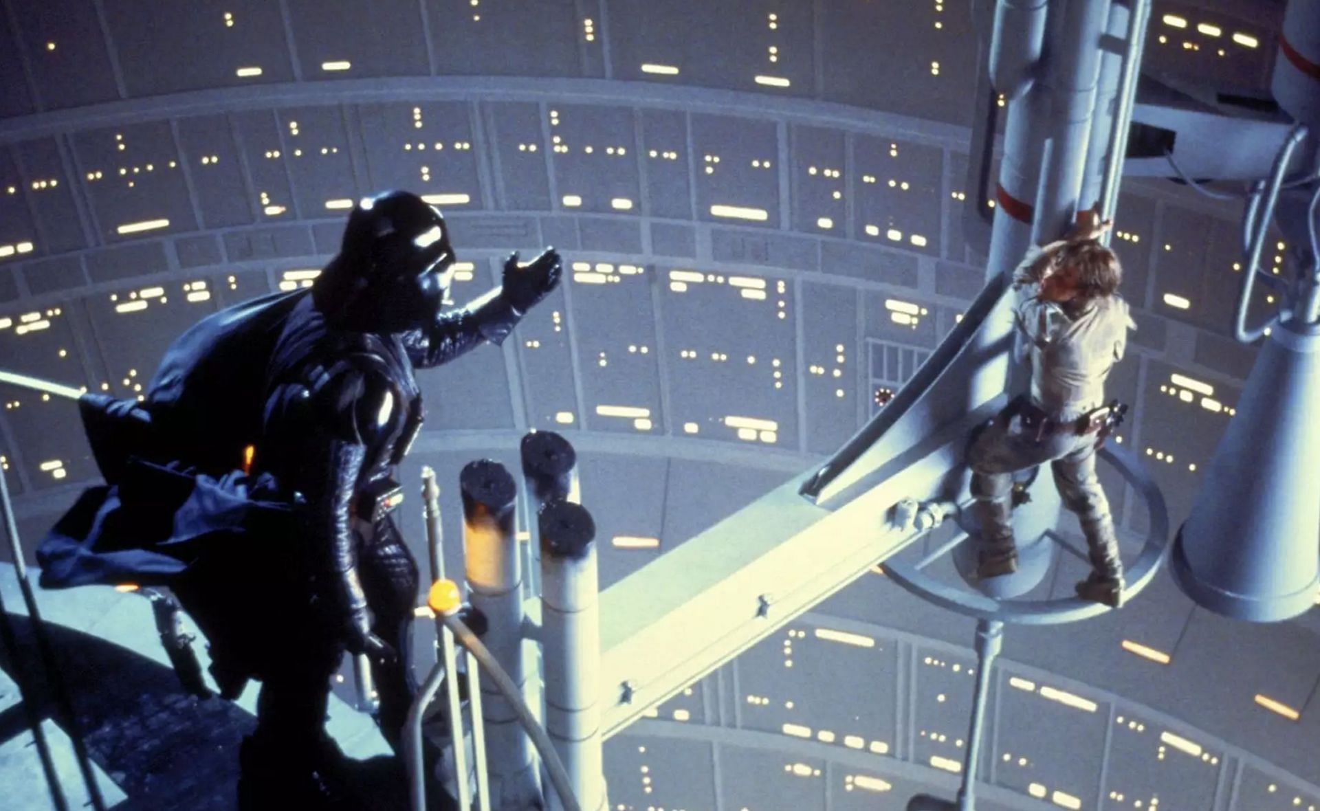 Luke Skywalker engages in a lightsaber duel with his father, Darth Vader, for the first time (Image via Lucasfilm)