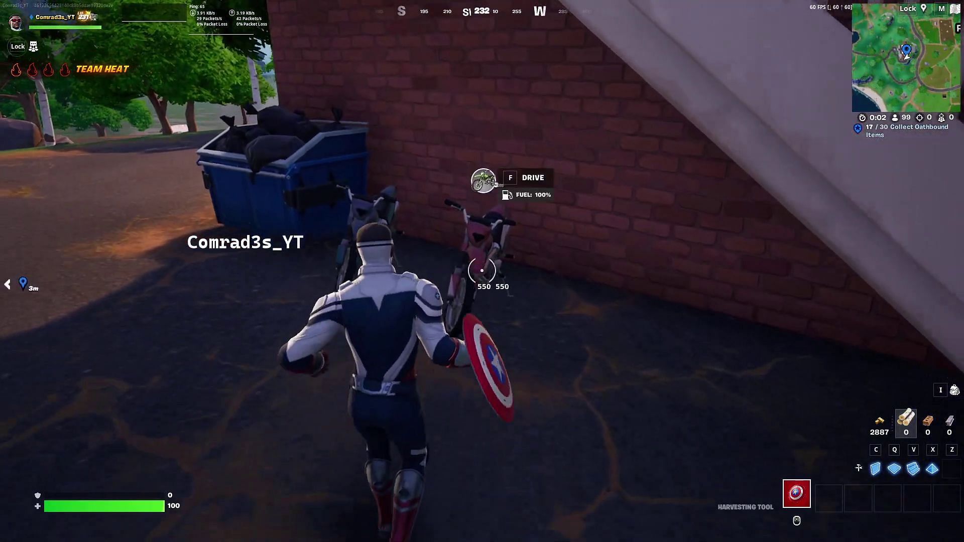 Interact with the Dirt Bike to ride it. (Image via YouTube/Comrad3s)