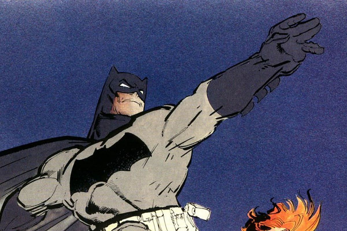 The iconic and memorable suit from Frank Miller's 1986 comic book The Dark Knight Returns (Image via DC Comics)