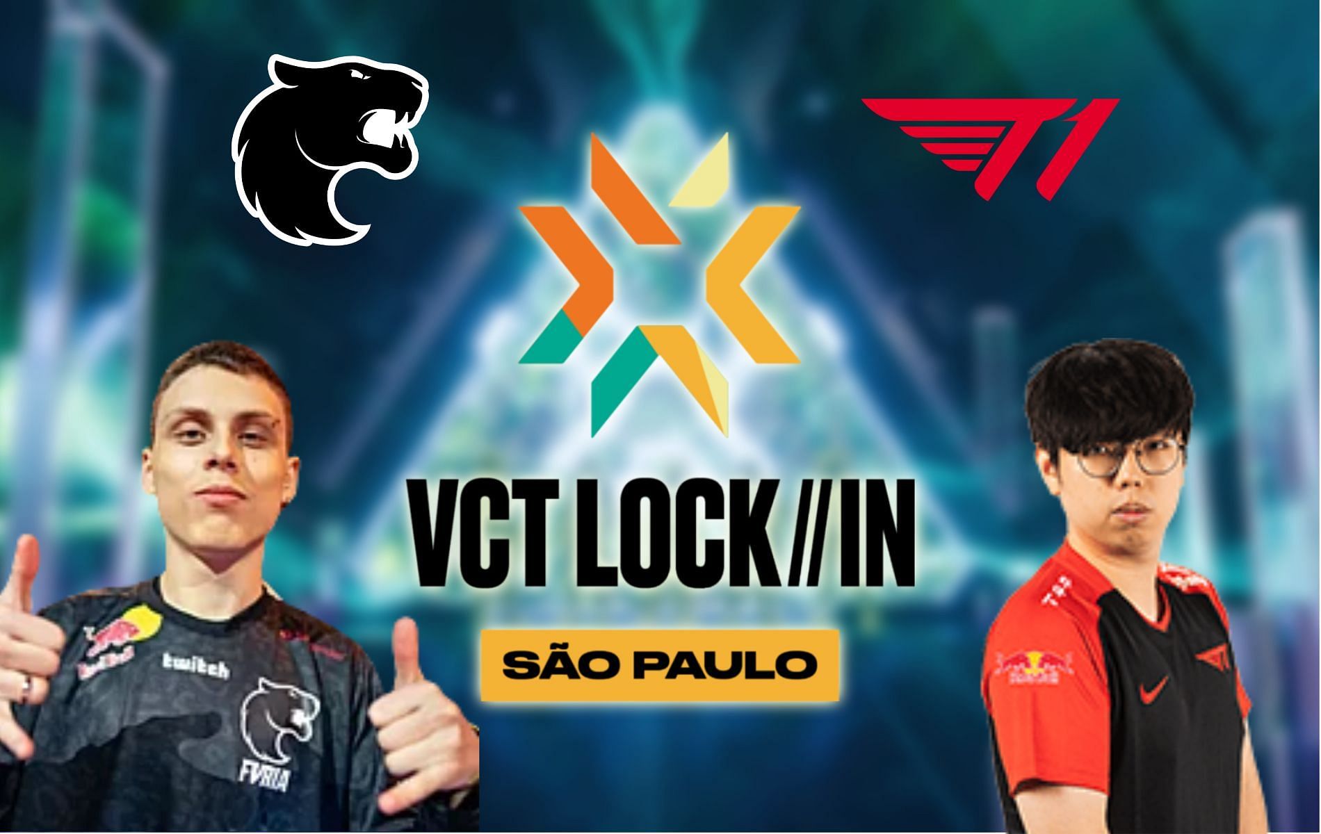 Furia Esports vs T1: Who will win the Group Omega Round 1 matchup in VCT LOCK//IN? (Image via Sportskeeda)