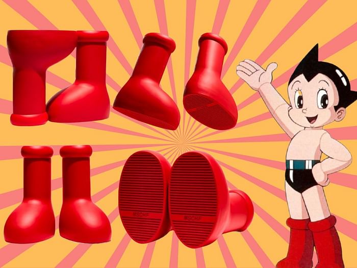 Red Big Boots Machine Boy Cartoon Child Red Astro Boy Shoes