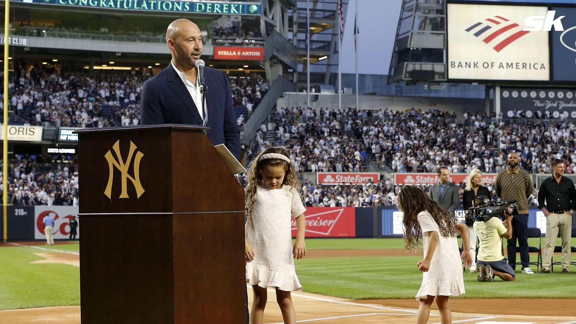New York Yankees legend Derek Jeter describes life with three mischievous daughters as &quot;controlled chaos&quot;