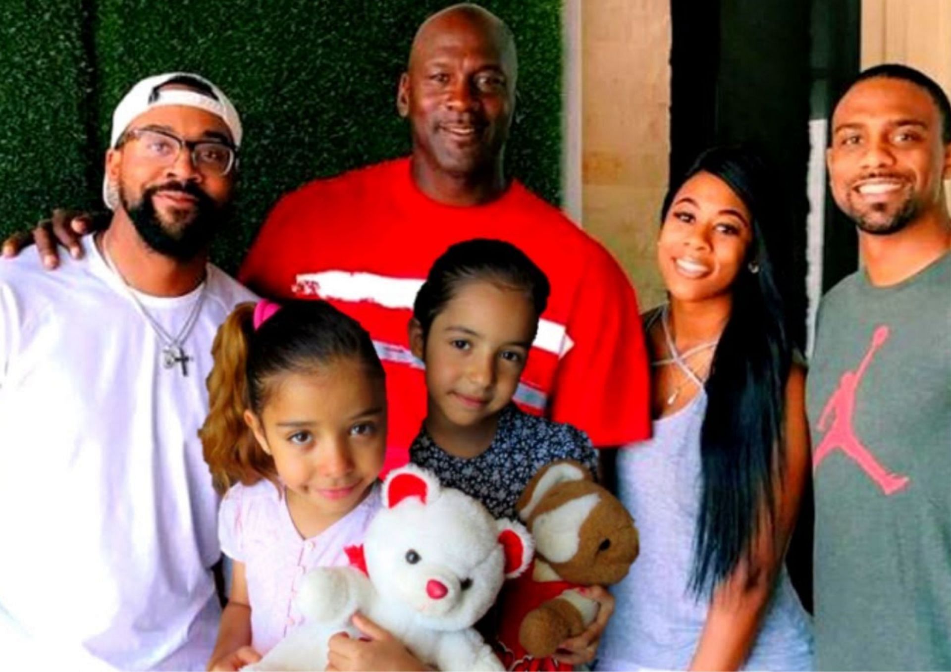 Michael Jordan with all five of his children. [photo: YouTube]