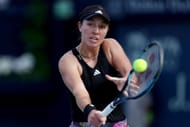 Jessica Pegula pictured at the Dubai Duty-Free Tennis Championships 2023 - Day Three.