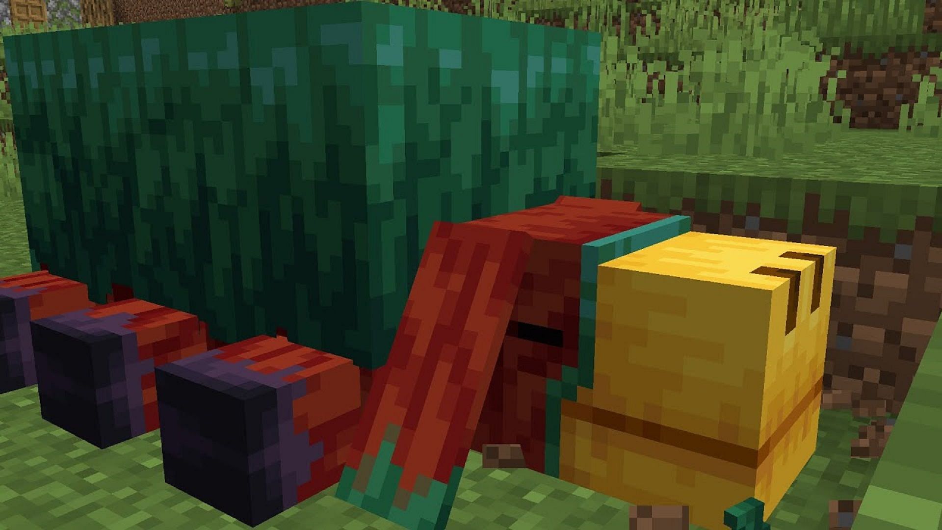 A sniffer takes a snooze in snapshot 23w07a (Image via AlanHunter/YouTube)