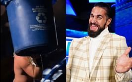 [WATCH] Seth Rollins hits top champion with trash can after brutally roasting him at latest WWE live event