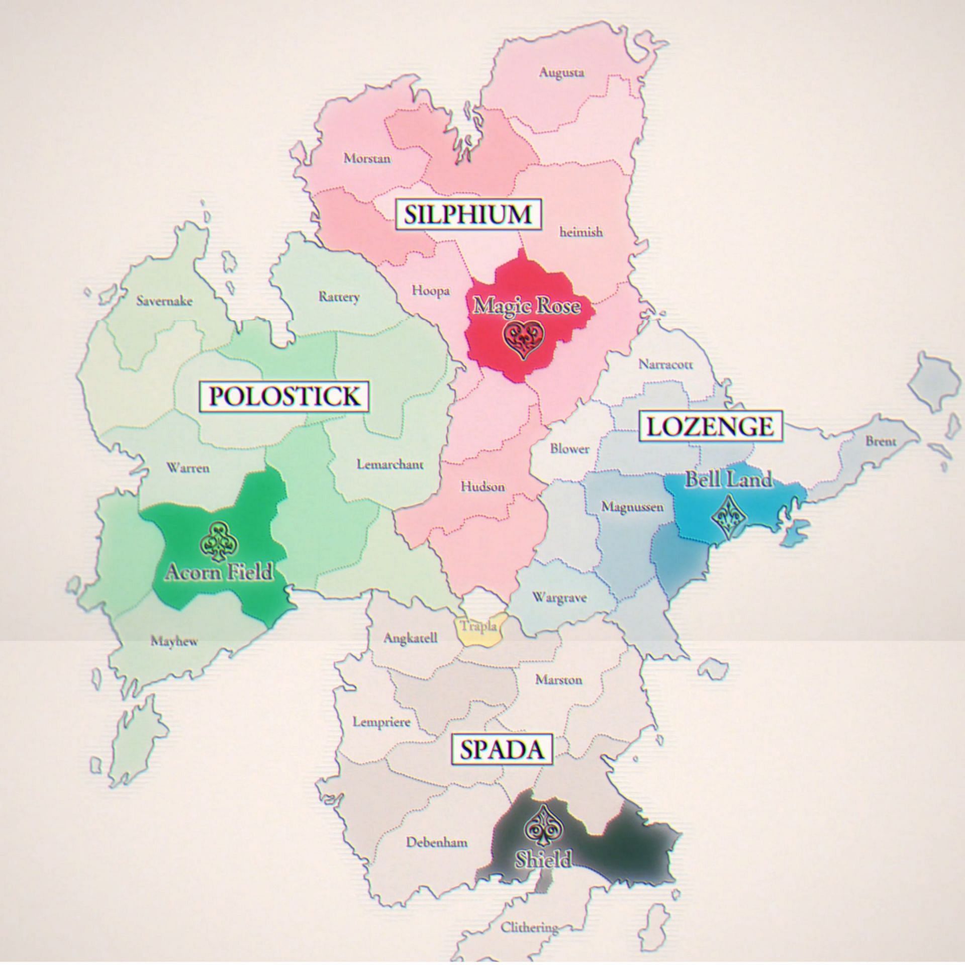 The original map of the Kingdom of Fourlands (Image via Sportskeeda)