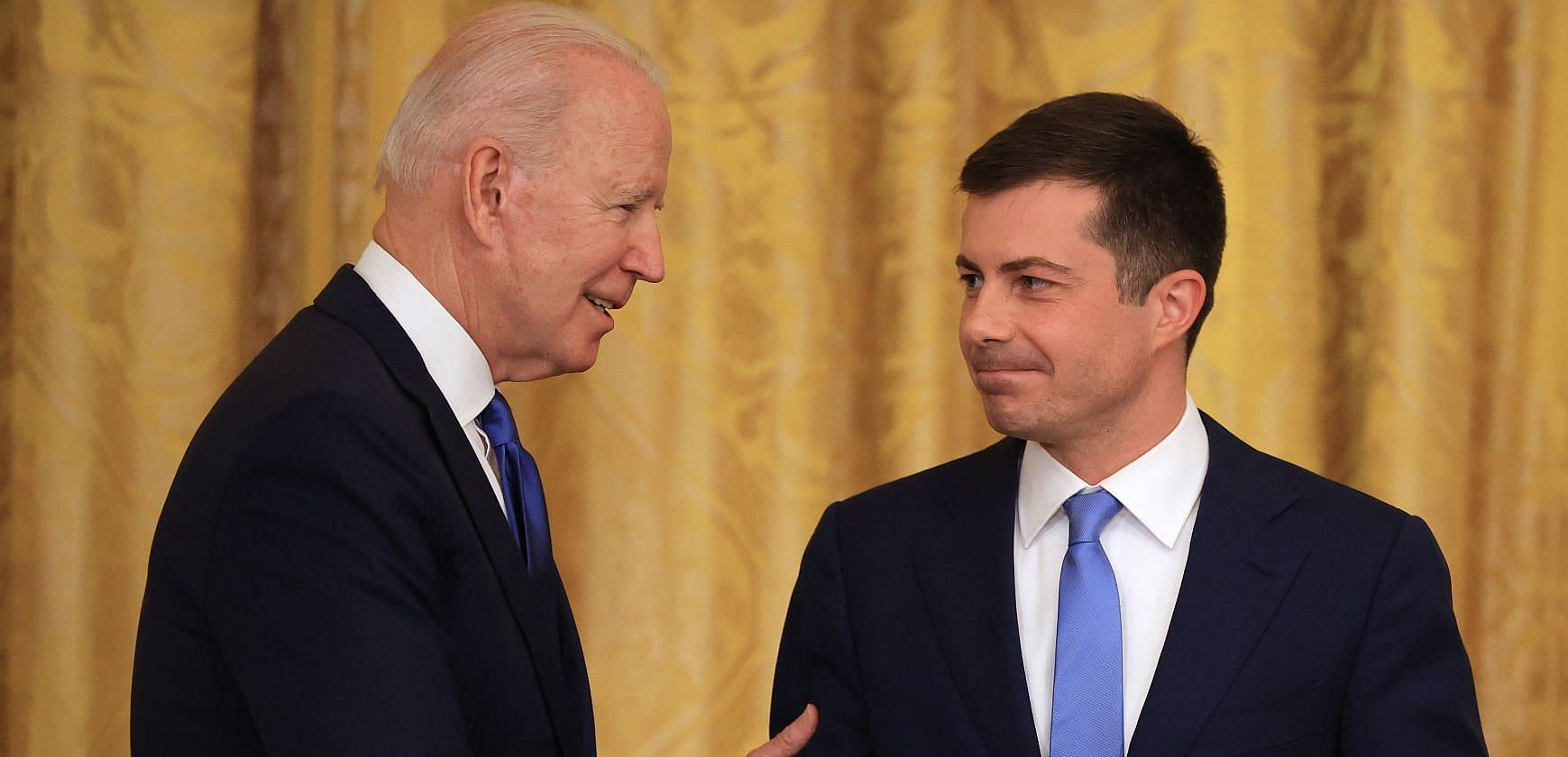 President Biden with Pete Buttigieg (Image via Getty Images)