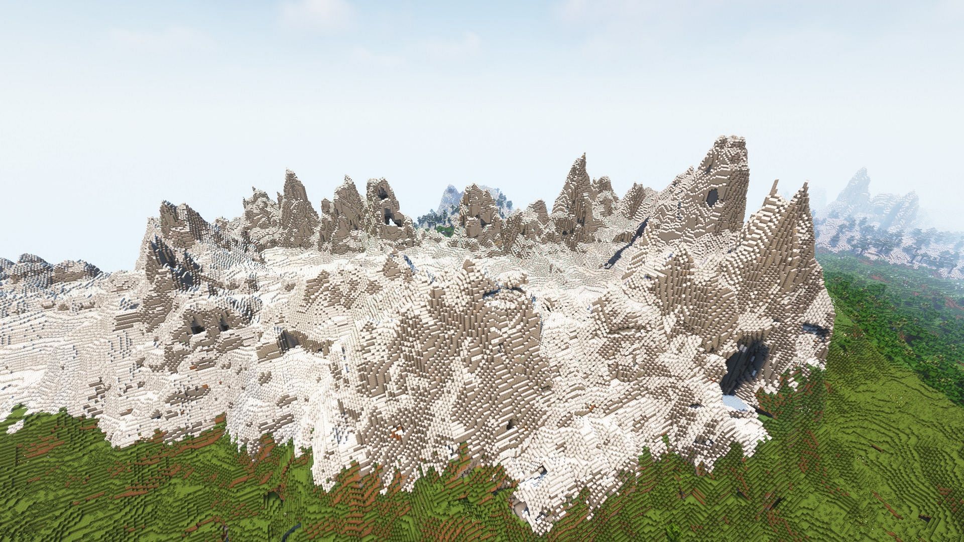 Some of the tallest jagged peaks in Minecraft (Image via Mojang)