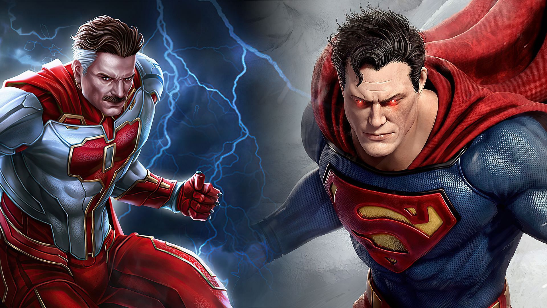 Omni-Man and Superman are both powerful superheroes in their respective comic book universes.(Image Via Sportskeeda)