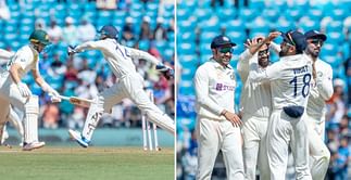 [WATCH] Ravindra Jadeja provides a double-wicket breakthrough to put India on top after Lunch