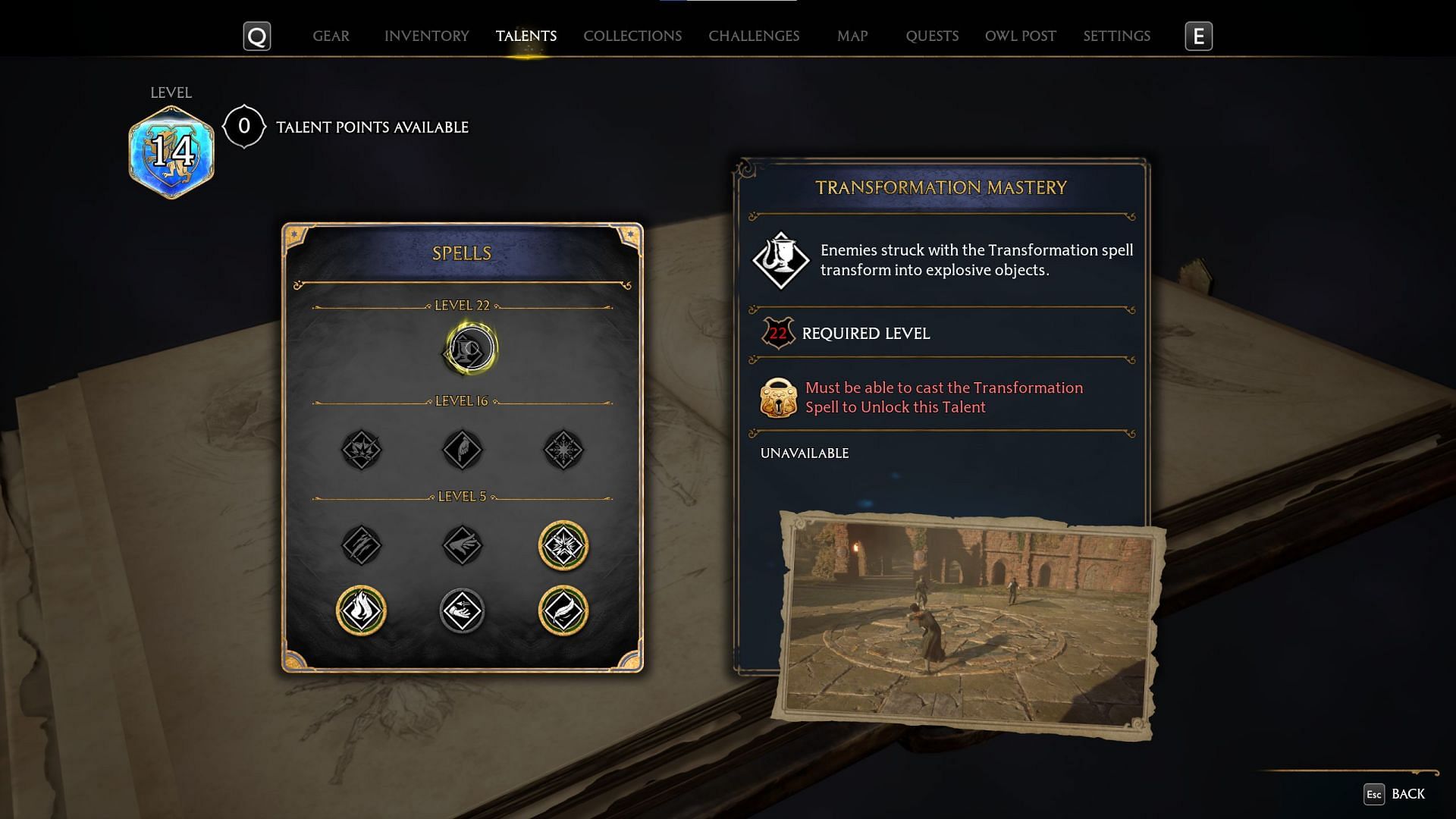 The Spells Talent Mastery in Hogwarts Legacy (image via WB Games)