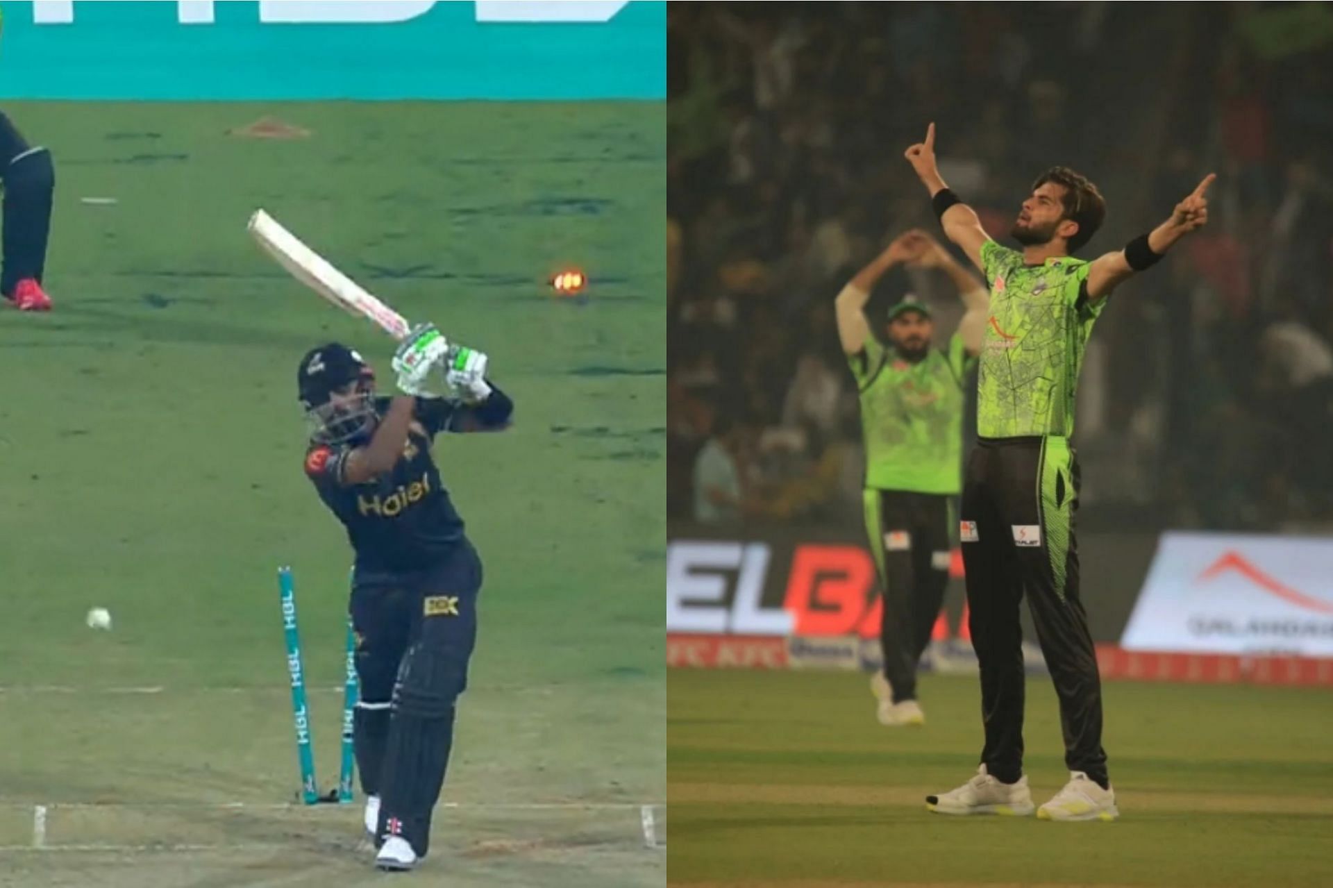 Shaheen Afridi (R) dismissed Babar Azam (L) with a beauty on Sunday 