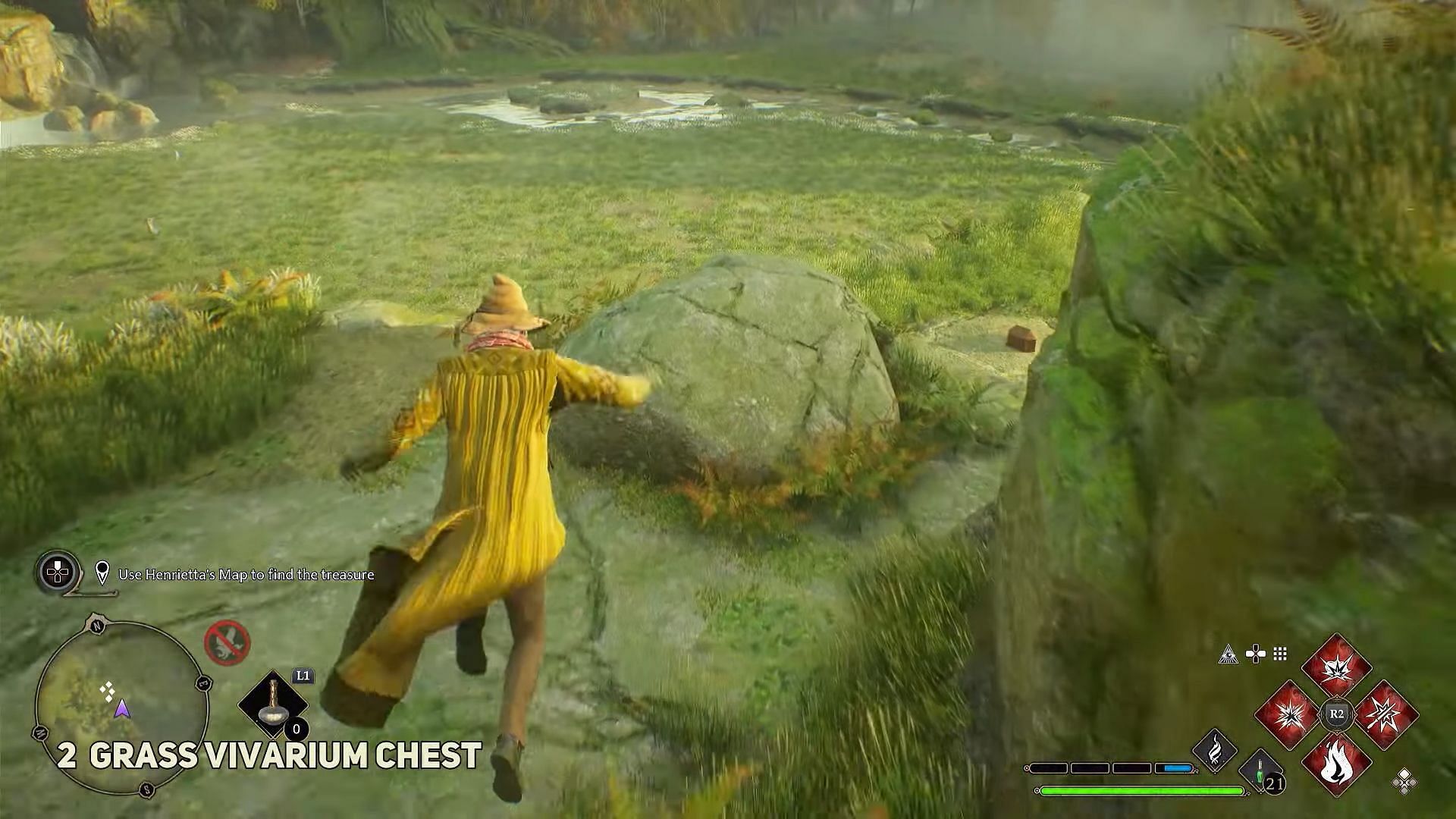 Location of the second chest in the Grass biome (Image via YouTube/@WoWQuest)