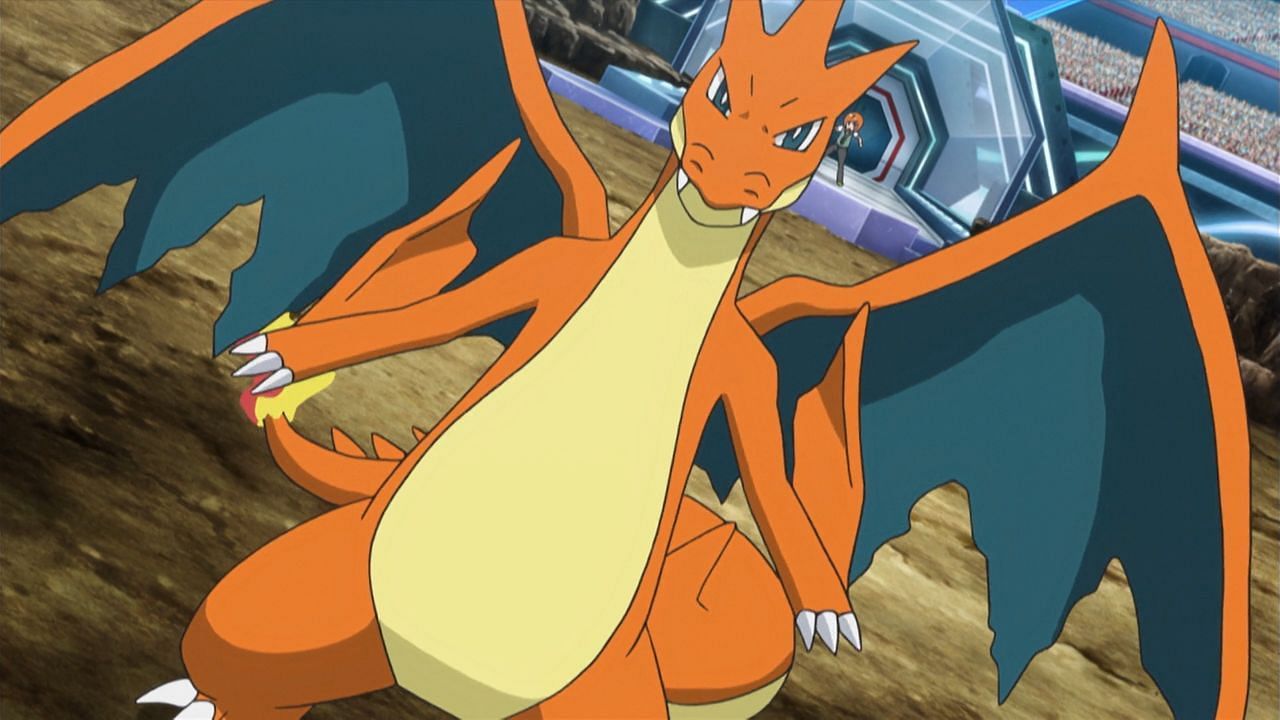 Mega Charizard Y as it appears in the anime (Image via The Pokemon Company)