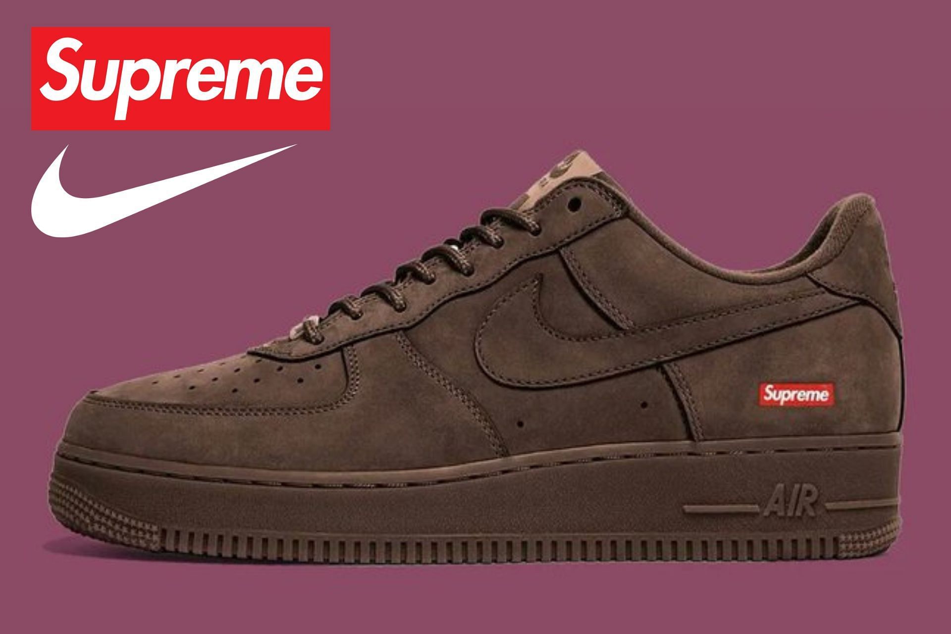 Supreme: Supreme x Nike Air Force 1 Low “Baroque Brown” shoes