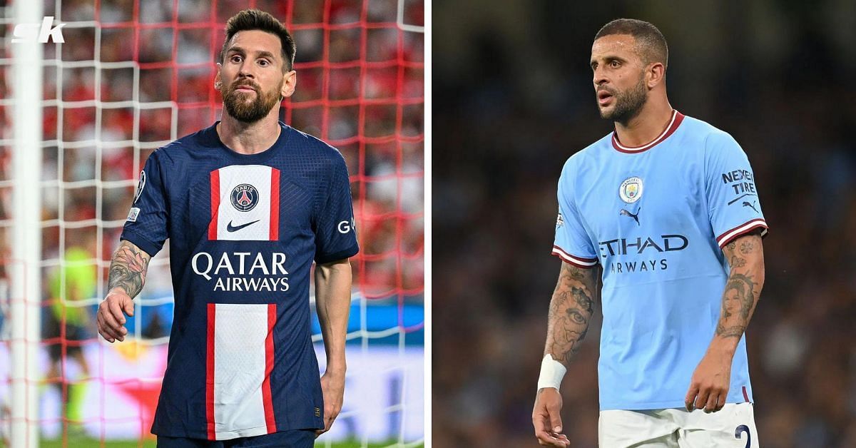 Lionel Messi (left) and Kyle Walker (right)