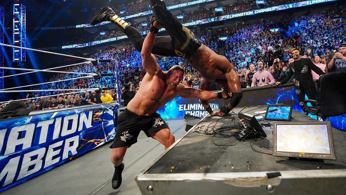 Brock Lesnar destroyed Bobby Lashley after their match at Elimination Chamber!