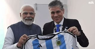 Indian PM Narendra Modi receives special Lionel Messi jersey as gift