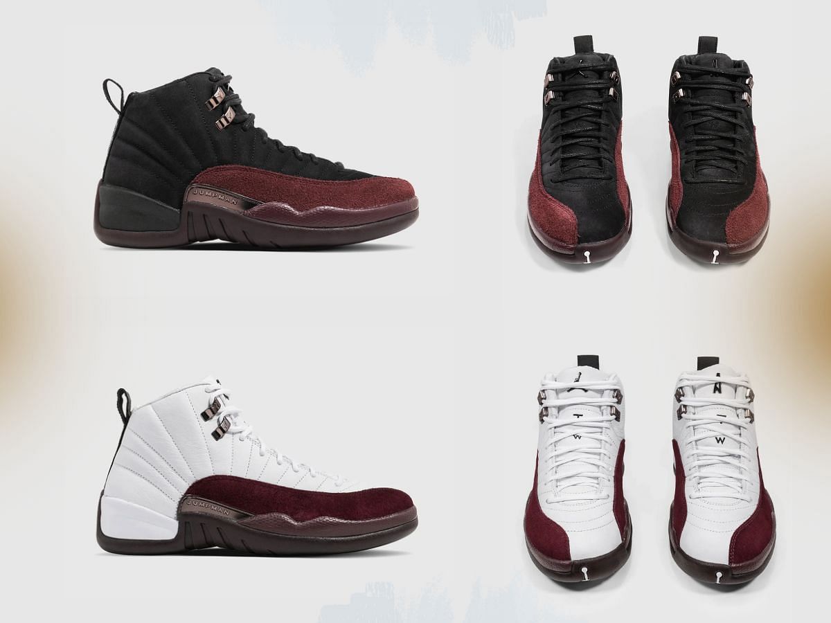 The upcoming Nike x A Ma Maniere Air Jordan 12 2-piece sneaker pack (Image via Sportskeeda)