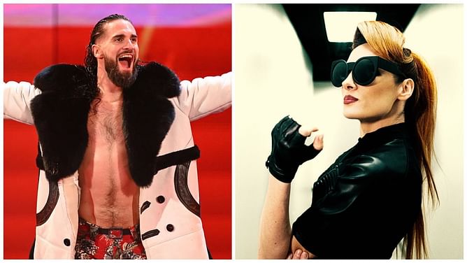 Seth Rollins and Becky Lynch promote WWE WrestleMania Hollywood with the legendary DC Comics character during Elimination Chamber