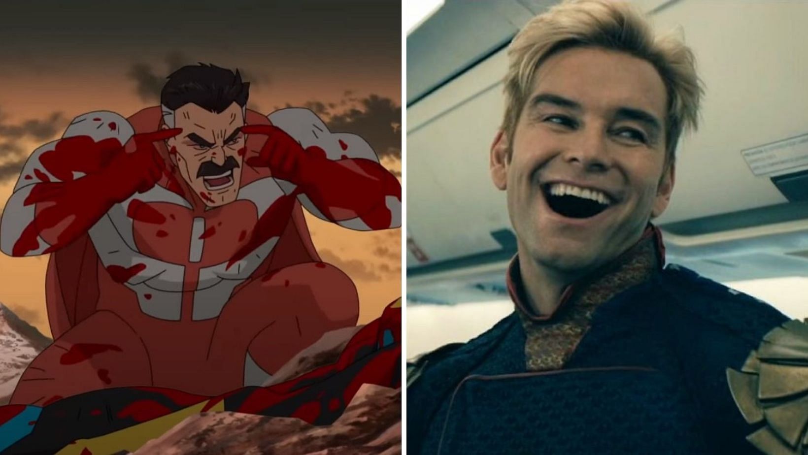 The ultimate battle between Omni-Man and Homelander (Image via Sportskeeda and Amazon Studios)