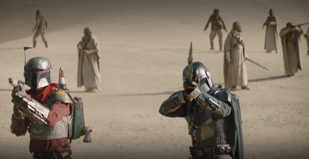 The Mandalorian teams up with former Rebel soldier Cobb Vanth (Image via Lucasfilm)