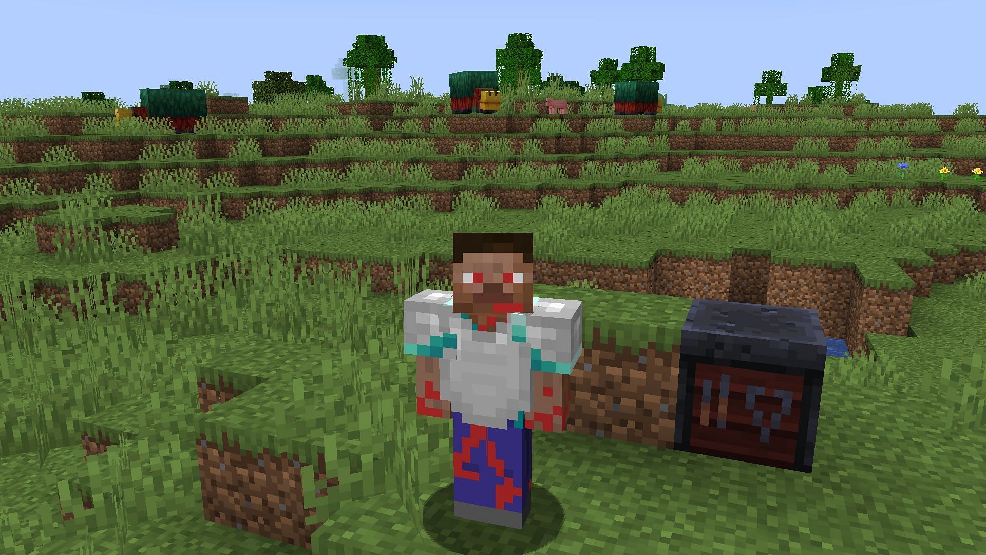 Armor trims can be applied to any level of armor, even on leather armor in Minecraft 1.20 update (Image via Mojang)