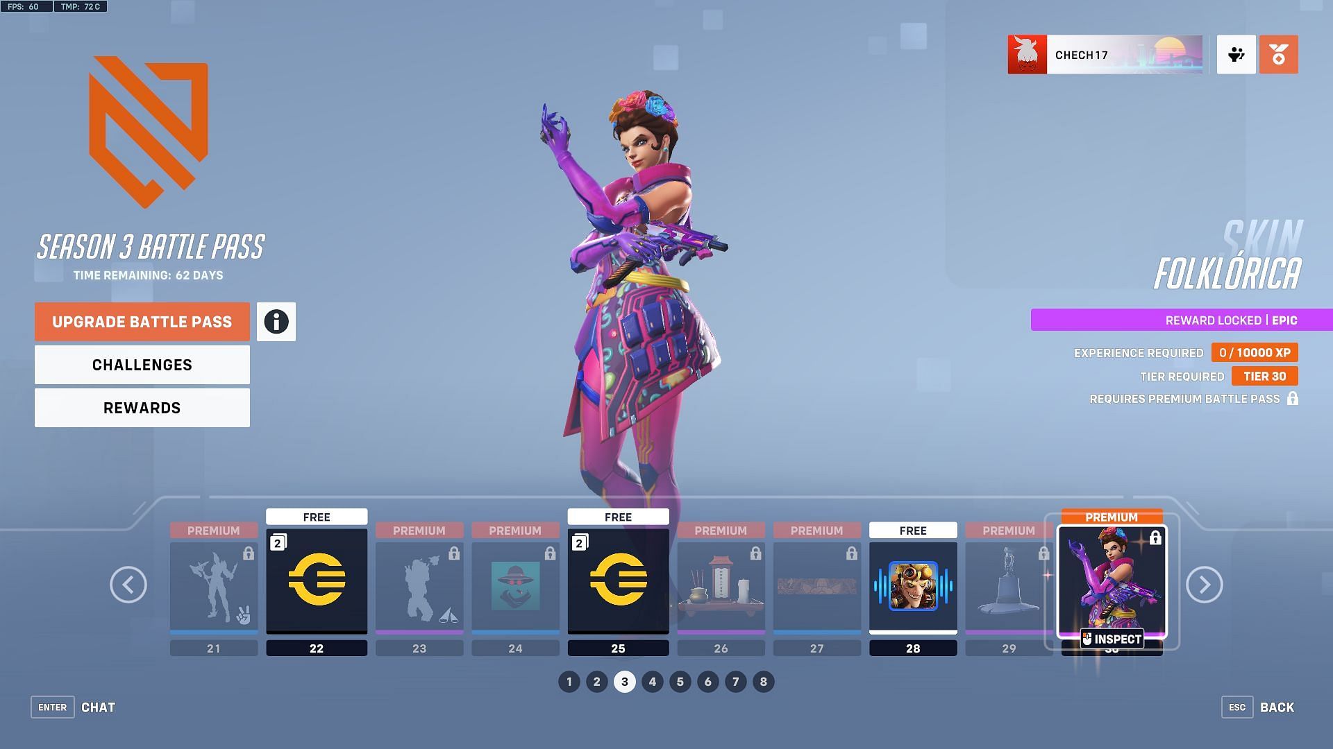 Battle Pass rewards tier 21-30 (Image via Overwatch 2)