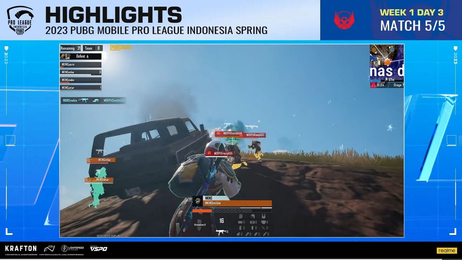 PMPL Indonesia Spring Day 3 ended on February 17 (Image via PUBG Mobile)