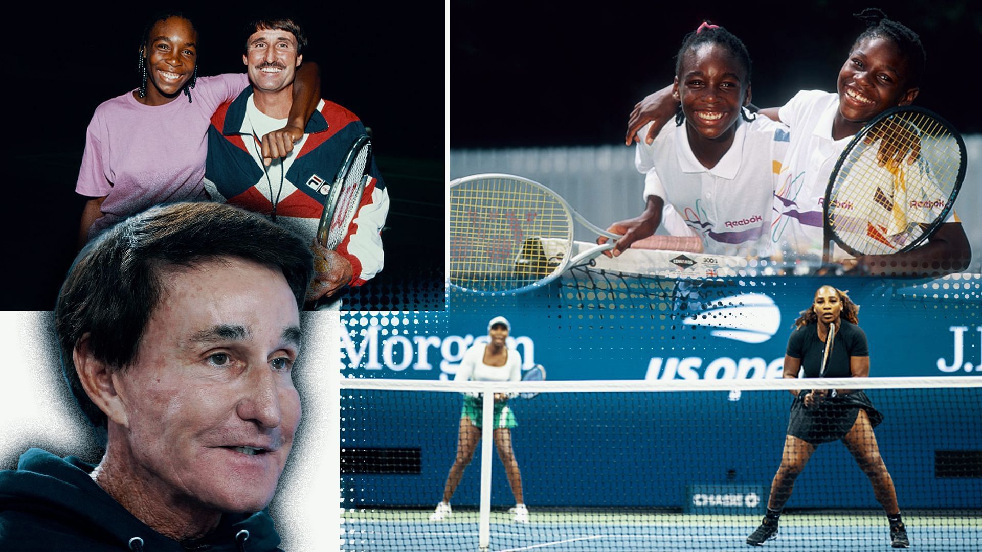 Rick Macci pictured alongside Venus and Serena Williams