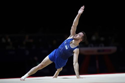 Artem Dolgopyat of Israel competes in Floor Exercise during the Men's Gymnastics Final on Day 11 of the European Championships Glasgow 2018