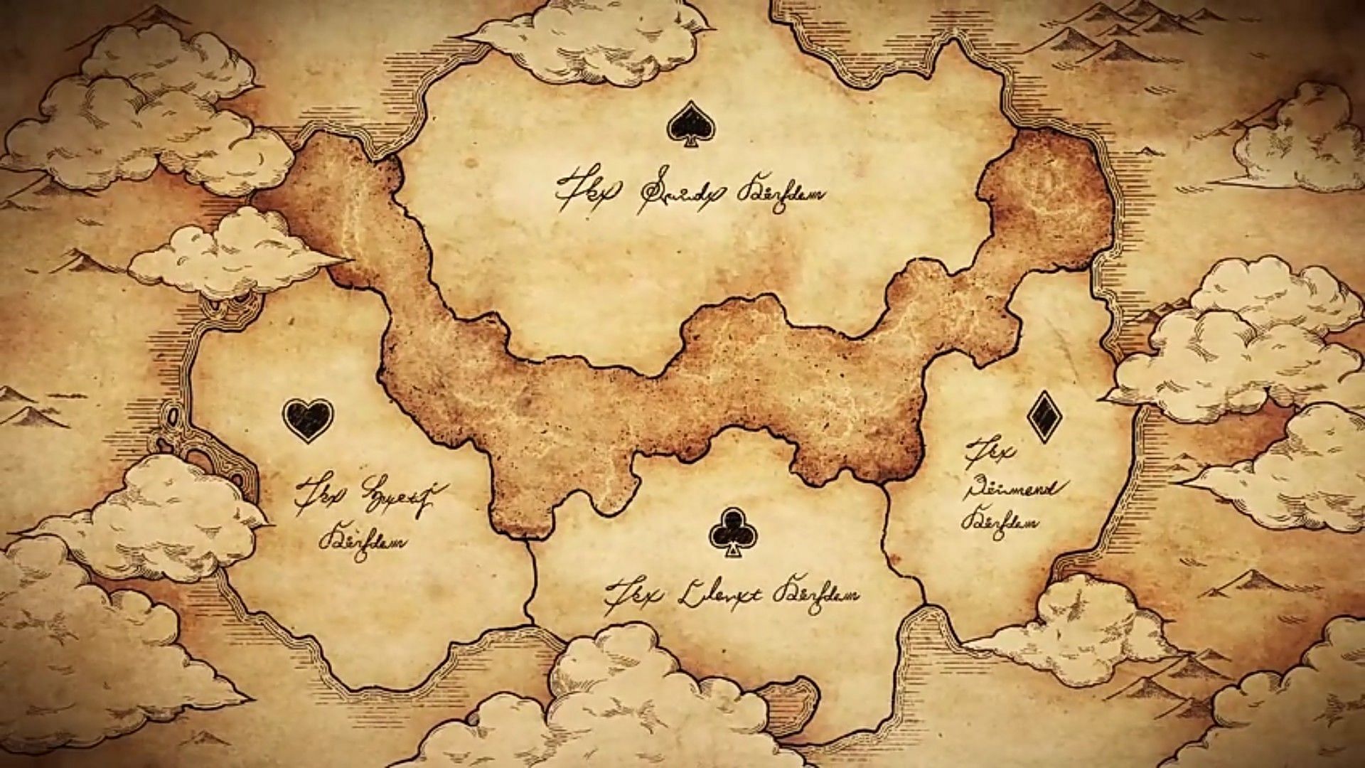 The Black Clover world map as seen in the series