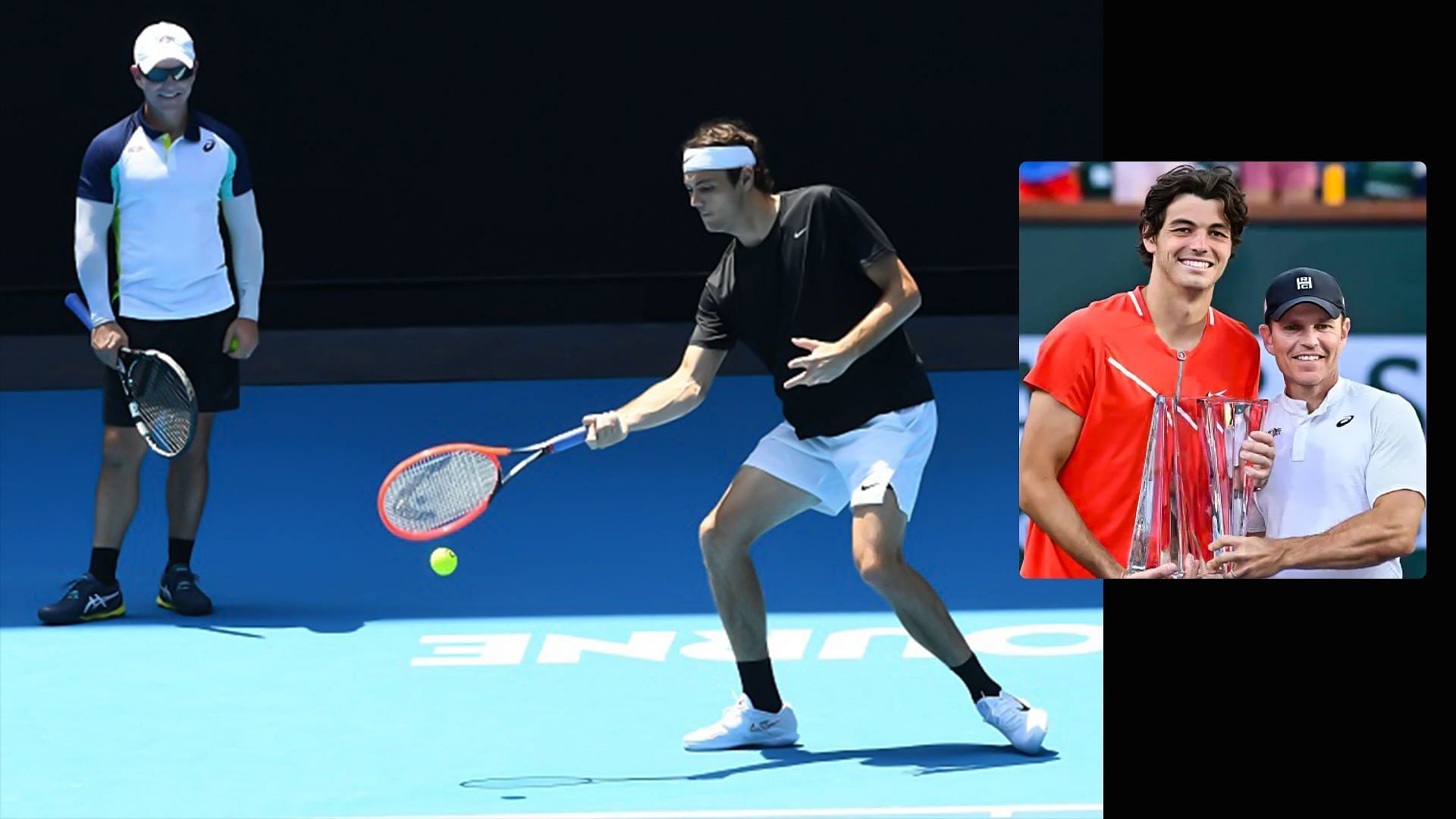 Taylor Fritz and his coach Michael Russell 