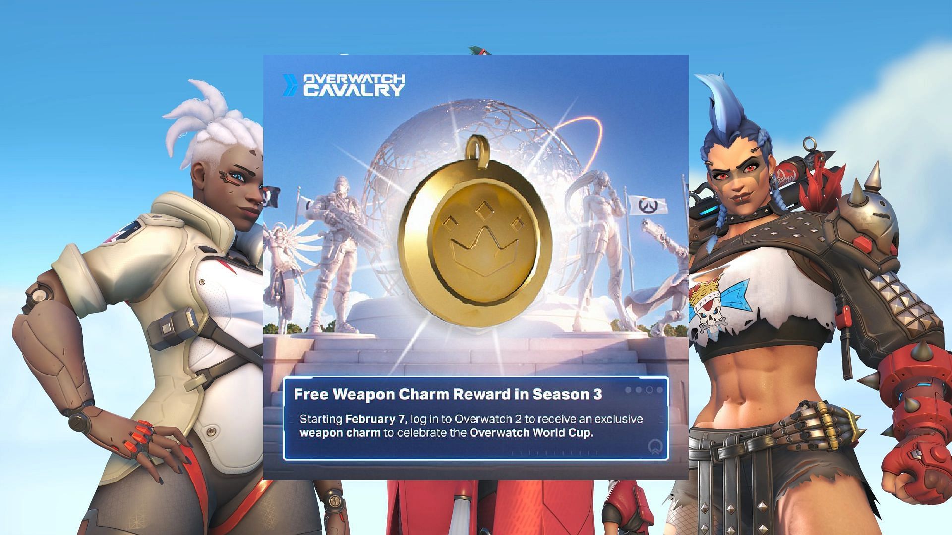 World Cup charm for free in Overwatch 2 (Image via Sportskeeda)